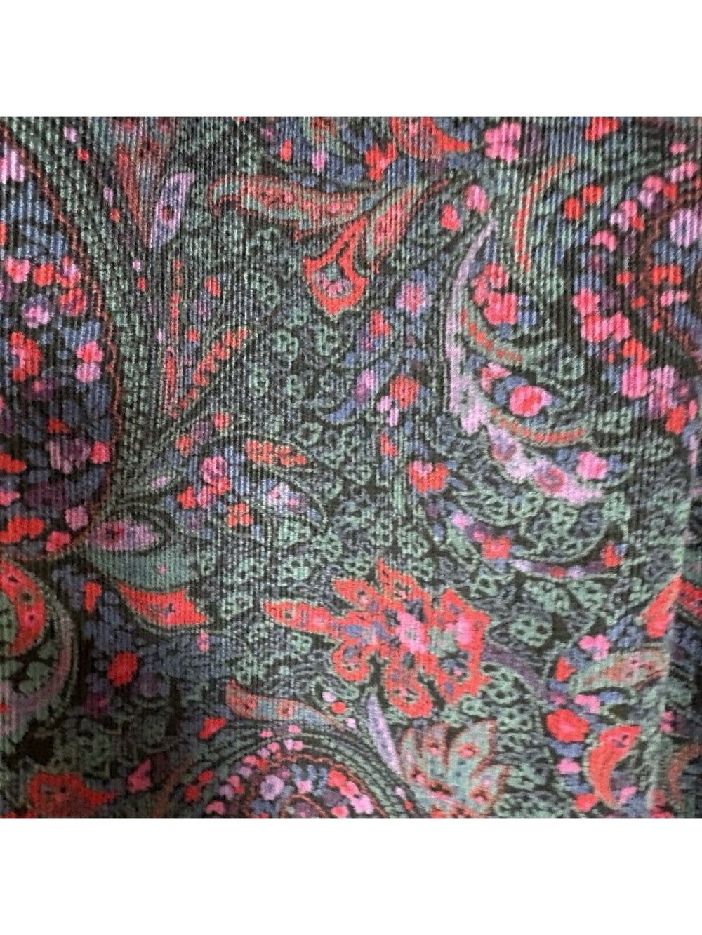 L.L.Bean Paisley Corduroy Pleated Midi Skirt - Picture 9 of 15